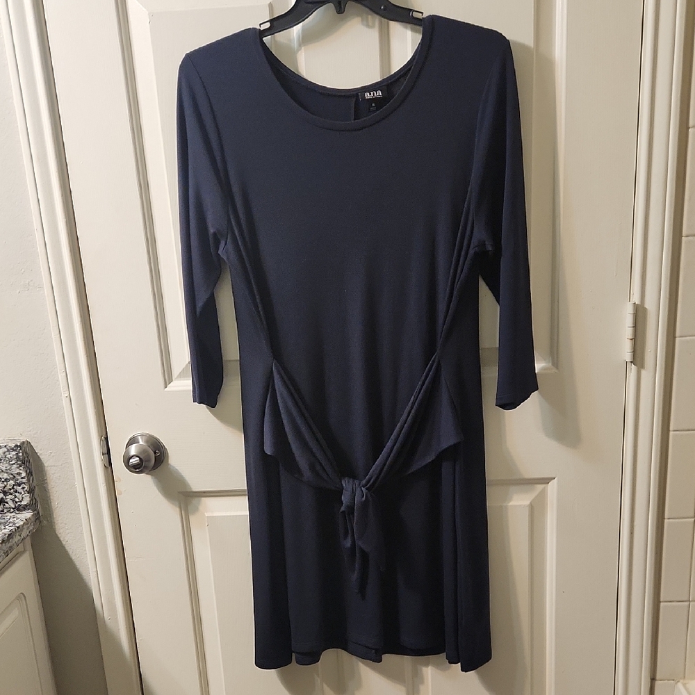 a.n.a Navy Long Sleeve Dress